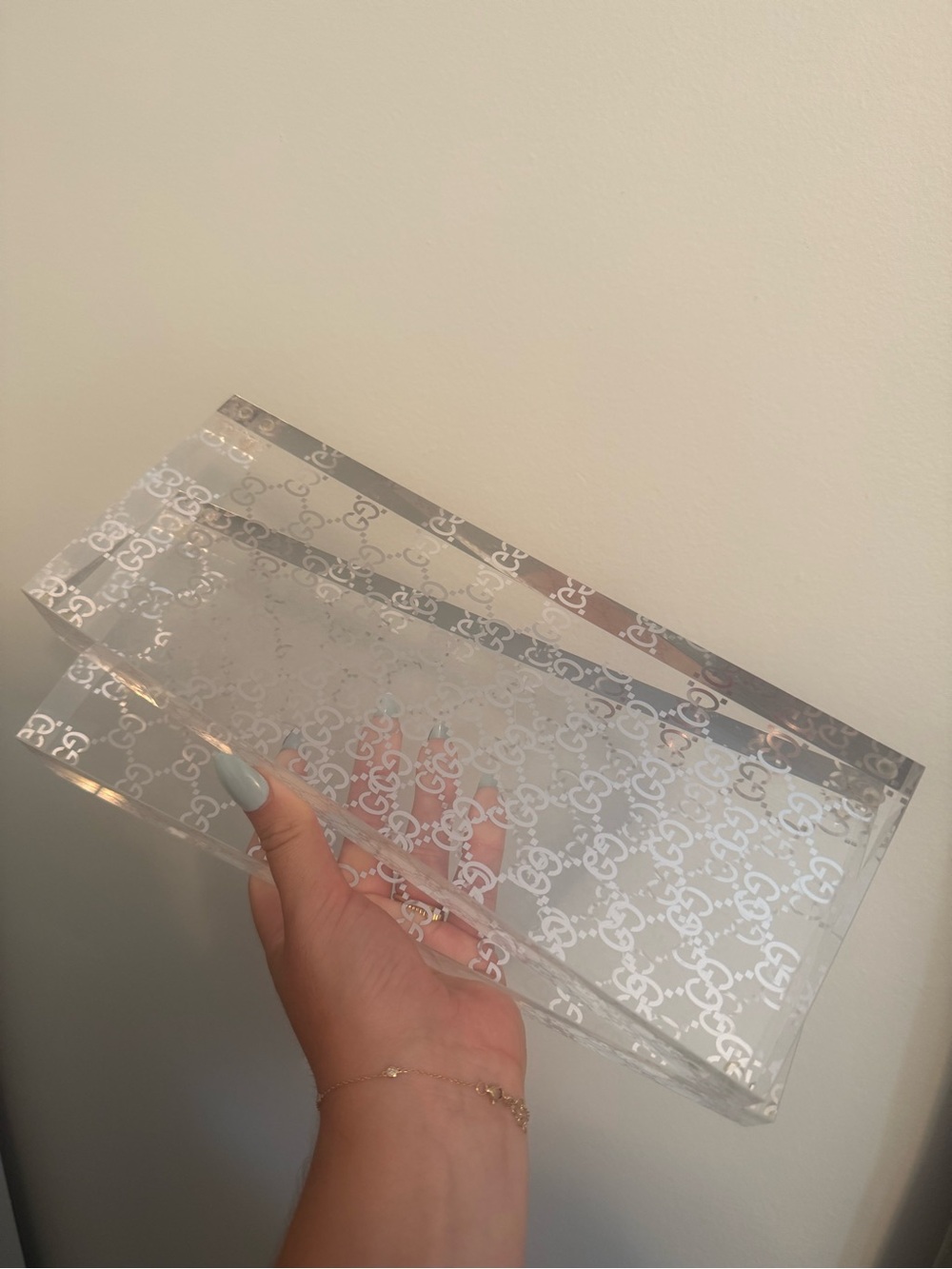 Gucci Transparent Acrylic display with White GG Motif